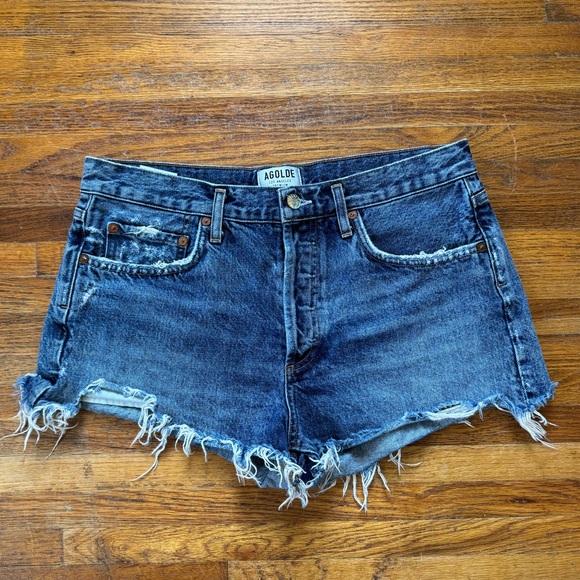 Agolde Parker Cut Off Shorts In Rock Steady Size 29 - Picture 2 of 8